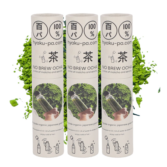 HYAKU-PA NO BREW OCHA Set mit 3 Papierdosen (9 Frische-Packs, 22,5g)