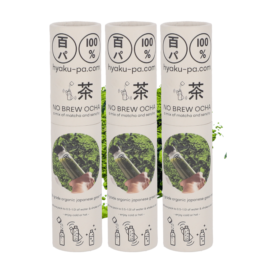 HYAKU-PA NO BREW OCHA Set mit 3 Papierdosen (9 Frische-Packs, 22,5g)