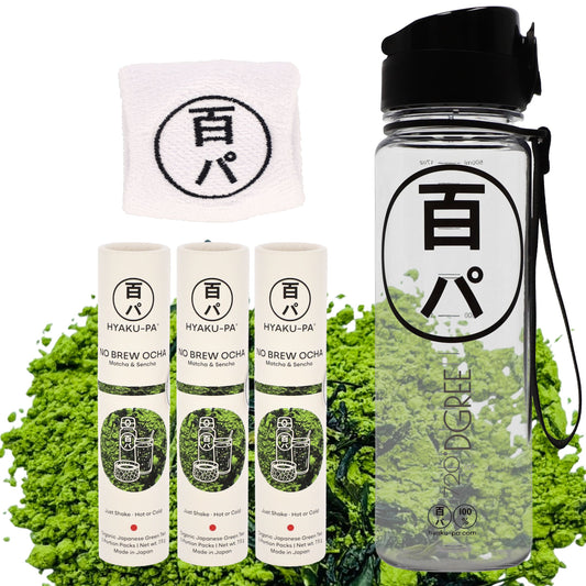 HYAKU-PA SPORT SET (3 Papierdosen + Flasche, 1000ml + Schweißband)