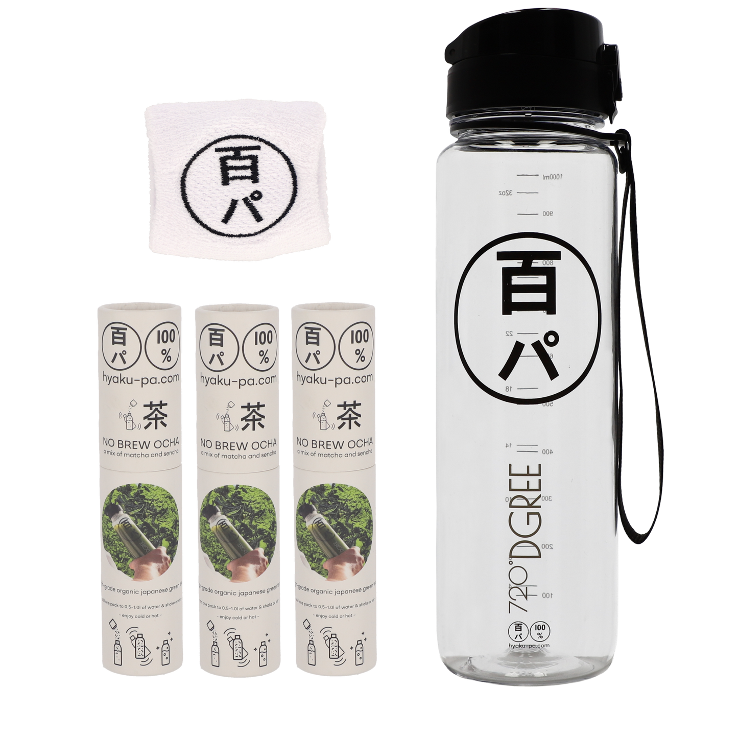 HYAKU-PA SPORTS SET (3 Tubes + Bottle, 1000ml + Wristband)