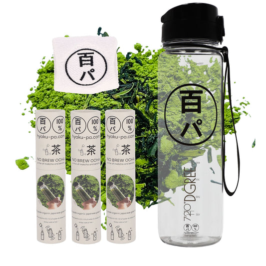 HYAKU-PA SPORT SET (3 Papierdosen + Flasche, 1000ml + Schweißband)